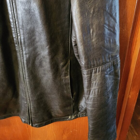 Men's 2XLT R&O By Reilly Olmes Full Zip Black Leather Bomber Jacket/Coat - Picture 5 of 12